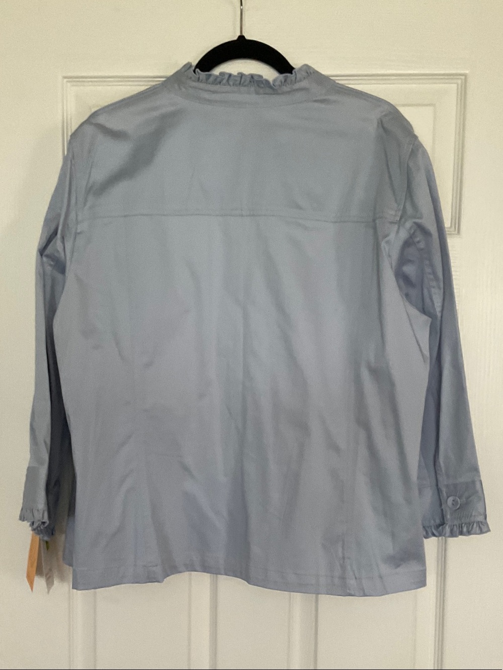 Ruby Rd. Pale Blue Ruffle-Trim Button Front Jacket - Picture 2 of 2